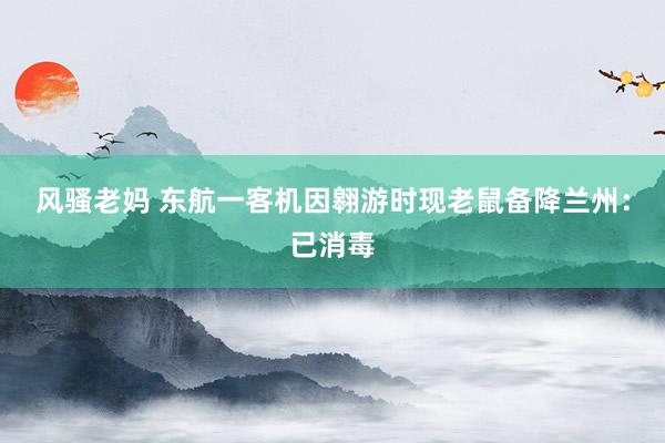 风骚老妈 东航一客机因翱游时现老鼠备降兰州：已消毒