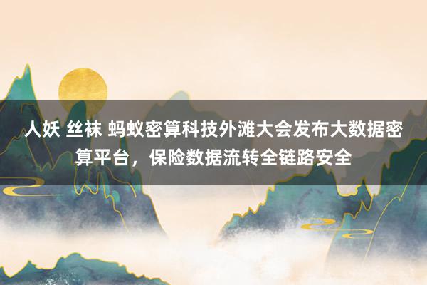 人妖 丝袜 蚂蚁密算科技外滩大会发布大数据密算平台，保险数据流转全链路安全