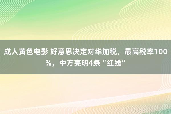 成人黄色电影 好意思决定对华加税，最高税率100%，中方亮明4条“红线”