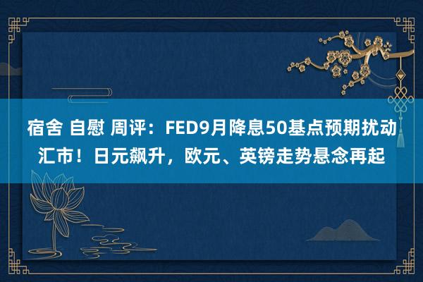 宿舍 自慰 周评：FED9月降息50基点预期扰动汇市！日元飙升，欧元、英镑走势悬念再起