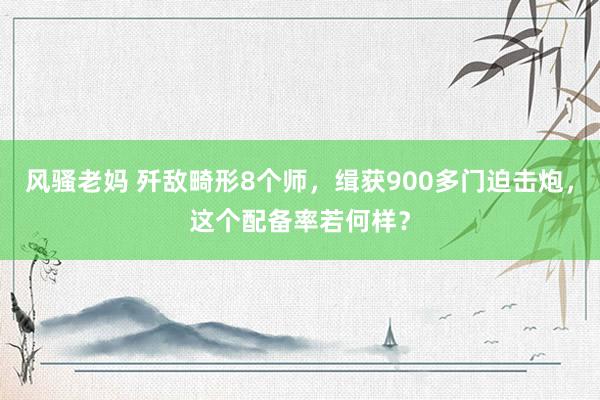 风骚老妈 歼敌畸形8个师，缉获900多门迫击炮，这个配备率若何样？