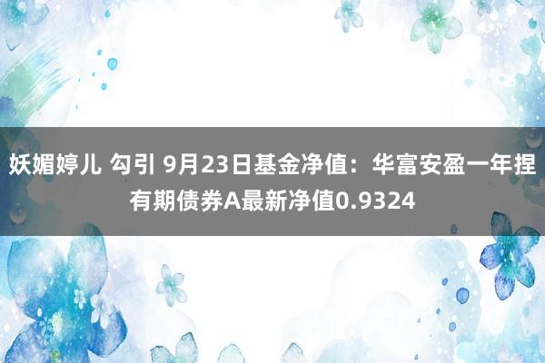 妖媚婷儿 勾引 9月23日基金净值：华富安盈一年捏有期债券A最新净值0.9324