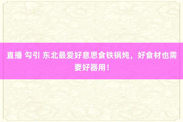 直播 勾引 东北最爱好意思食铁锅炖，好食材也需要好器用！