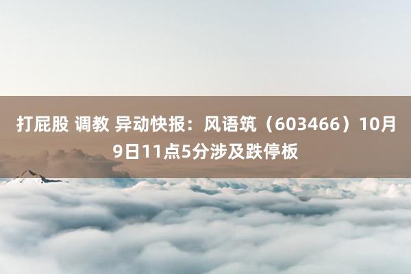 打屁股 调教 异动快报：风语筑（603466）10月9日11点5分涉及跌停板