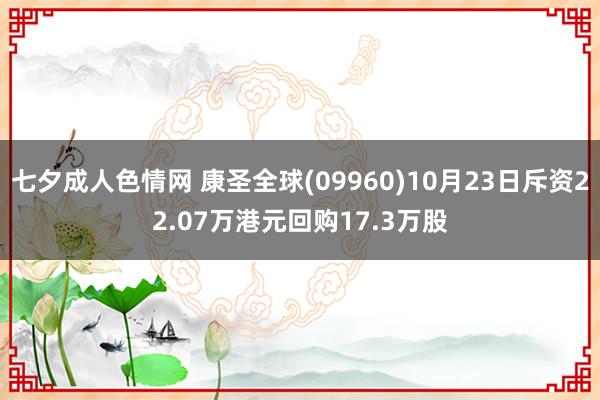 七夕成人色情网 康圣全球(09960)10月23日斥资22.07万港元回购17.3万股