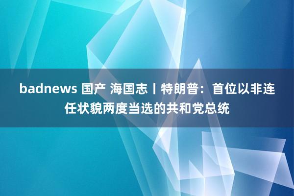 badnews 国产 海国志丨特朗普：首位以非连任状貌两度当选的共和党总统