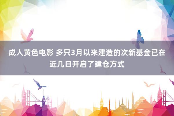 成人黄色电影 多只3月以来建造的次新基金已在近几日开启了建仓方式